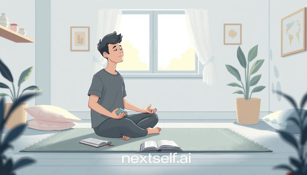 A serene indoor environment set up for reflective practice